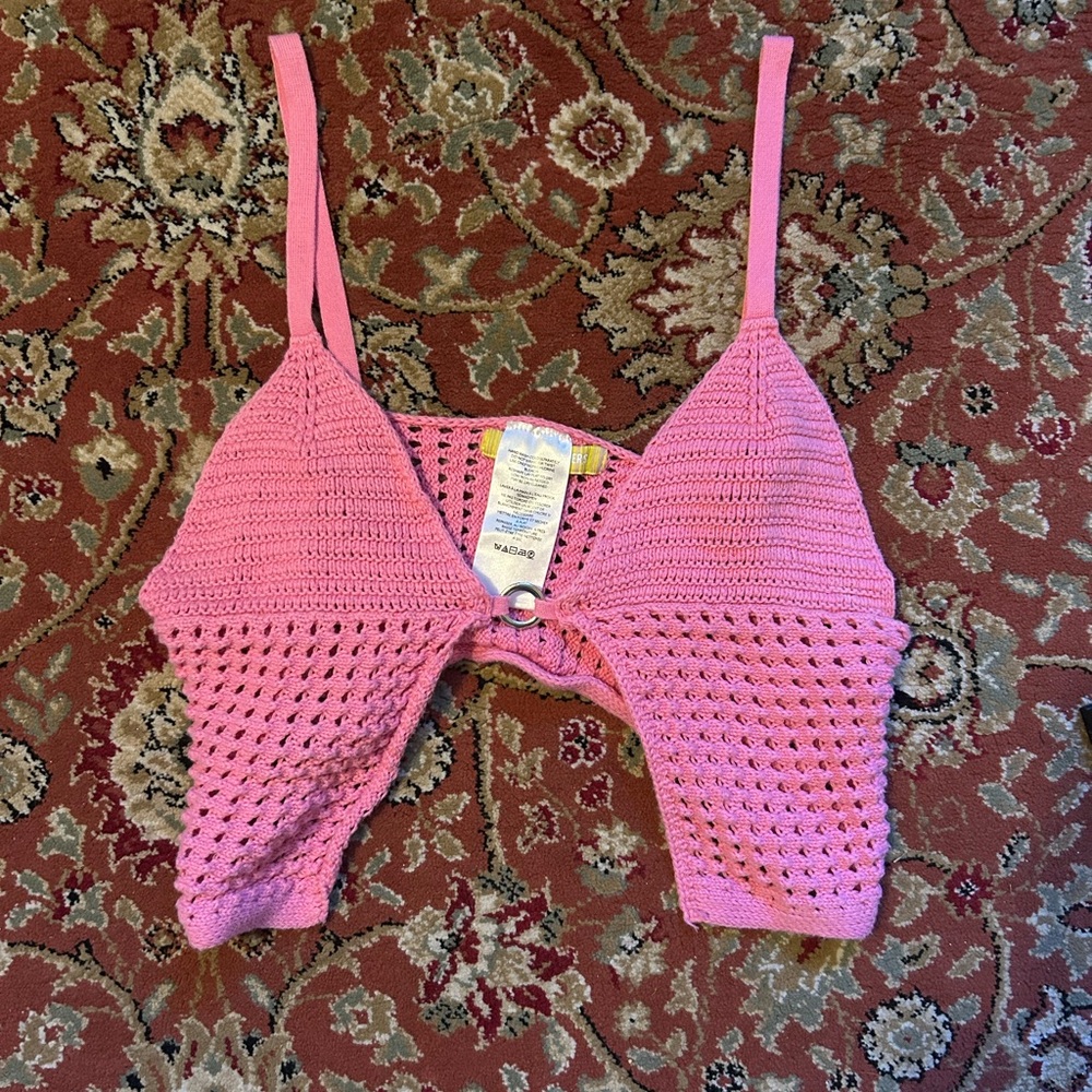 Urban outfitters Pink Crochet Bralette top